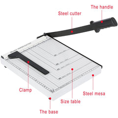 A4 Paper Trimmer Paper Cutter (Steel Base) - White