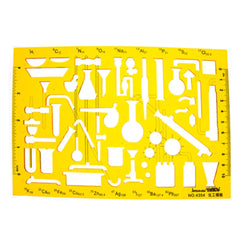 Chemistry Laboratory Experiment Symbols Drawing Template Kt Soft Plastic Ruler Design Stencil