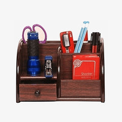 8001 Wooden Pen Stand Holder Stationery Organizer