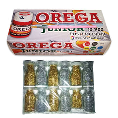 12 Orega Poster Color + 12 Glitter + 1 Paint Brush / Colors - 12 Different Shades Bottles 30Cc + 12 Glitter + 1 Paint Brush / Orega Colours