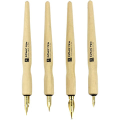 Memory 568 Series Calligraphy Dip Pen Wood Comics Pen 4 Holder 8 Nib Set