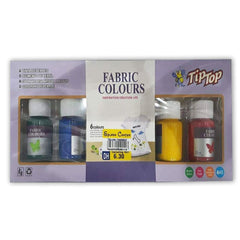 Fabric Paint Color 25Ml 6 Pcs With Colour Palette Brush And Wooden Sticks (Textile)