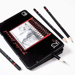 12pcs Professional sketch drawing art pencil set (sizes 8B to 2H)