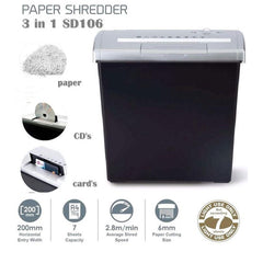 Sd106P Paper Shredder Cut Papers, Cd And Cards