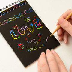 Small Scratch Note Pad Scratch Book With Wooden Stick Notepad Size 14Cmx10Cm