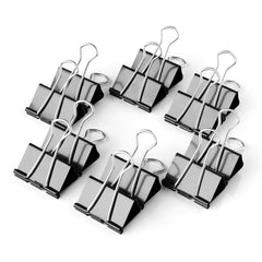 Essential Box Of 12 Black Binder Clips - 51Mm