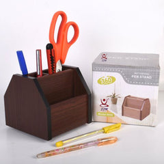 Wooden Pen & Stationery Holder Pen Stand Brown - 8008