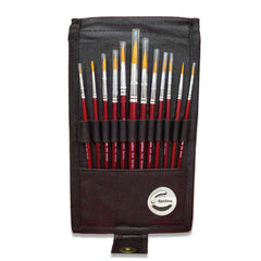 Epsilon Round 7 Pcs Nylon Hair Artist Brush Set With Brush Wallet 555-Ws-7