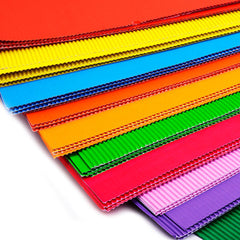 Pack Of 15 A4 Size Colored Corrugated Craft Paper Sheets - (Assorted Colors)