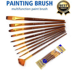 Pack of 10 Multi Shapes Professional Art Brush Set