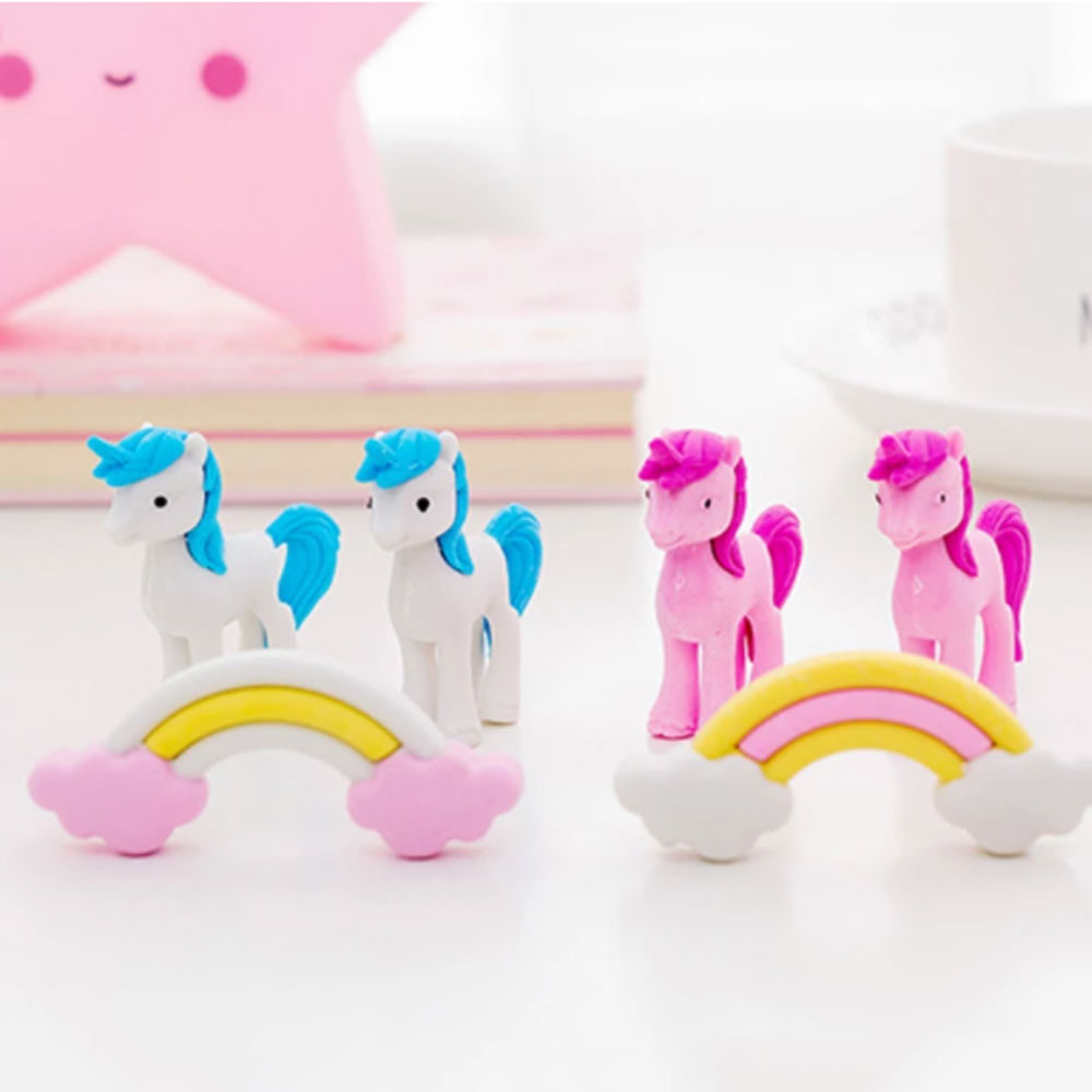3 Pcs/Pack Rainbow Unicorn Eraser