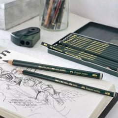 Tin Of 12 Faber Castell 9000 Art Set Graphite Pencils