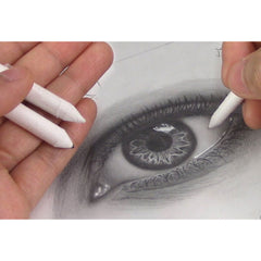 Pack Of 2 - 3 Pcs White Charcoal Pencils And 3 Pieces Set Charcoal Blender Blending Stump