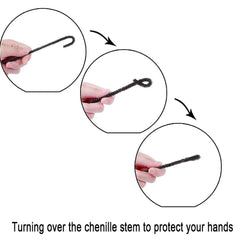 Pack of 50 - Black Pipe Cleaner velvet Sticks