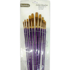 Filbert Type Nylon Hair Artist Brush Set Of 9