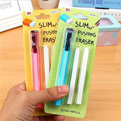 Lovely Creative Utility Cutter Shape Slim Pushing Eraser With Two Refills Tombow Mono Zero