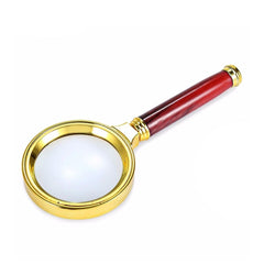 60Mm 10X Handheld Jewelry Magnifying Glass Red Brown Handle