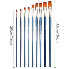 Worison 9Pcs Flat Paint Brush Set