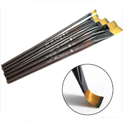 Nylon Hair 6Pcs Set Of Flat Head Oil Color, Watercolor & Acrylic Brush