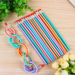 10 Pcs Colorful Magic Bendy Flexible Soft Pencil With Eraser