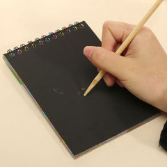 Small Scratch Note Pad Scratch Book With Wooden Stick Notepad Size 14Cmx10Cm