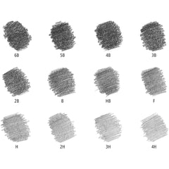 12Pcs Different Shades Of Mars Lumograph Steadtler Drawing Sketching Pencils