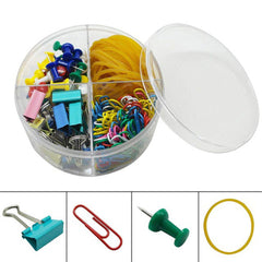 Deli Z20703 Pack Of 4 - Clips, Pins, Rubber Bands And Thumb Pins