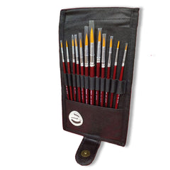 Epsilon Round 7 Pcs Nylon Hair Artist Brush Set With Brush Wallet 555-Ws-7