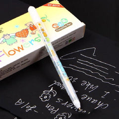 White Gel Pen 0.8Mm Flowers Couache Pen Gelly Roll White Gel Pen