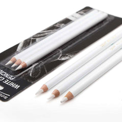 3 Pcs White Charcoal Pencils, Art Drawing Pencils Set - Medium, Sketching Pencils For Dark Or Tinted Paper