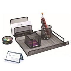 6 In 1 Desk Organizer Table Set - Black