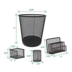 6 In 1 Desk Organizer Table Set - Black