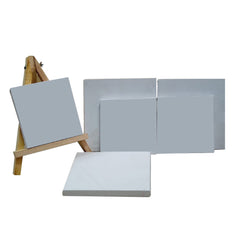 7Pcs Value Pack Primed Coated Canvas Set Included Easel