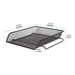 Heavy Duty Metal 2 Tier Desktop Document Letter Tray - Black