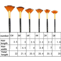 Keep Smiling 6pcs Artist Paint Fan Brush Set