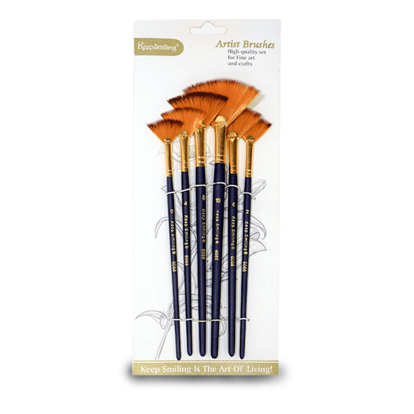 Keep Smiling 6pcs Artist Paint Fan Brush Set Karachi Stationers
