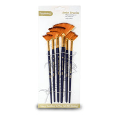 Keep Smiling 6pcs Artist Paint Fan Brush Set