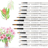Keep Smiling A6075R 12Pcs Drawing Paint Brush Set Wooden Pointed Tip Round