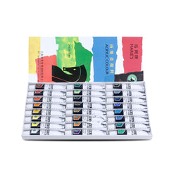 Combo Pack - 6pcs Keep Smiling Fan Brush Set and 24pcs different colors Maries Acrylic Paints 12ML tubes