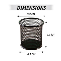 Pack Of 2 - Pen Stand And Stationery Holder Metal Mesh - Black