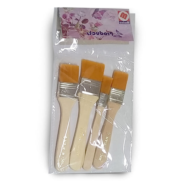 Pack Of 4 Nylon Hair Painting Brush Oil Watercolor Water Powder Prop