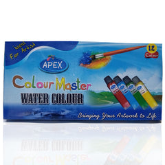 12pcs Apex Water Colour Tubes 15ml in a tube, with brush & palette