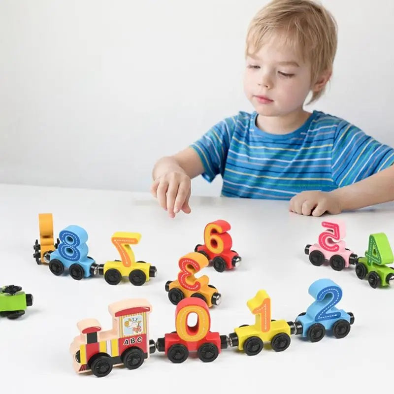 Digital train (Magnetic Wooden Train)