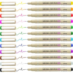 Micro Lines Pen (12Pcs) 0.5mm - E8050C - Keepsmiling