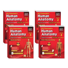 Set of 4 Books - BD Chaurasia Human Anatomy – Volume 1,2,3 & 4 - 8th Edition