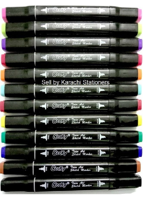 Cooky Copic Twin Art Sketch Markers Dual Tip Fine And Broad Fabric Markers Permanent Marker