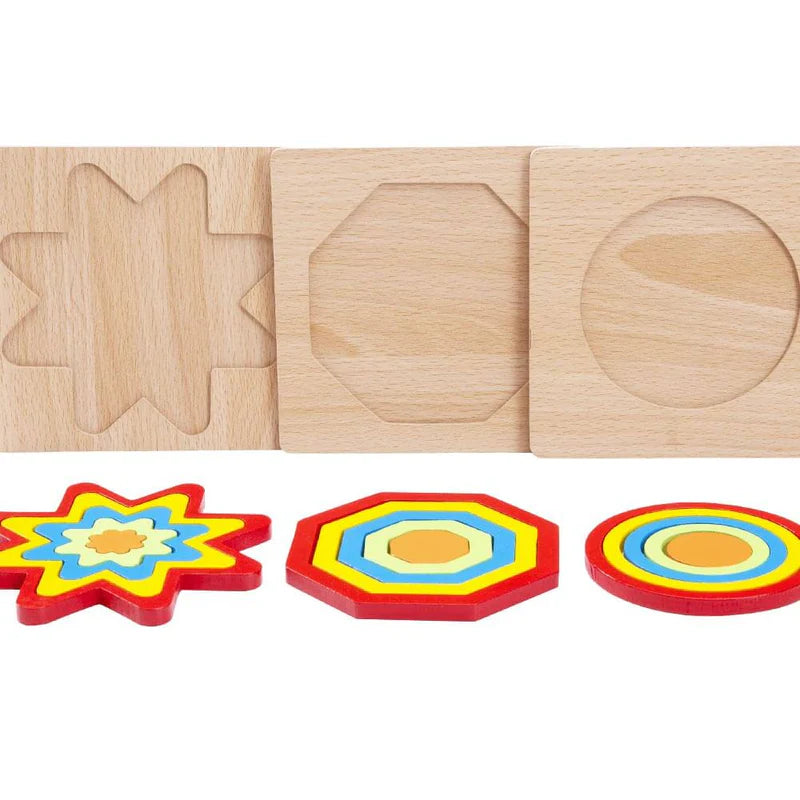 Wooden Colorful  Blocks (3 shapes)