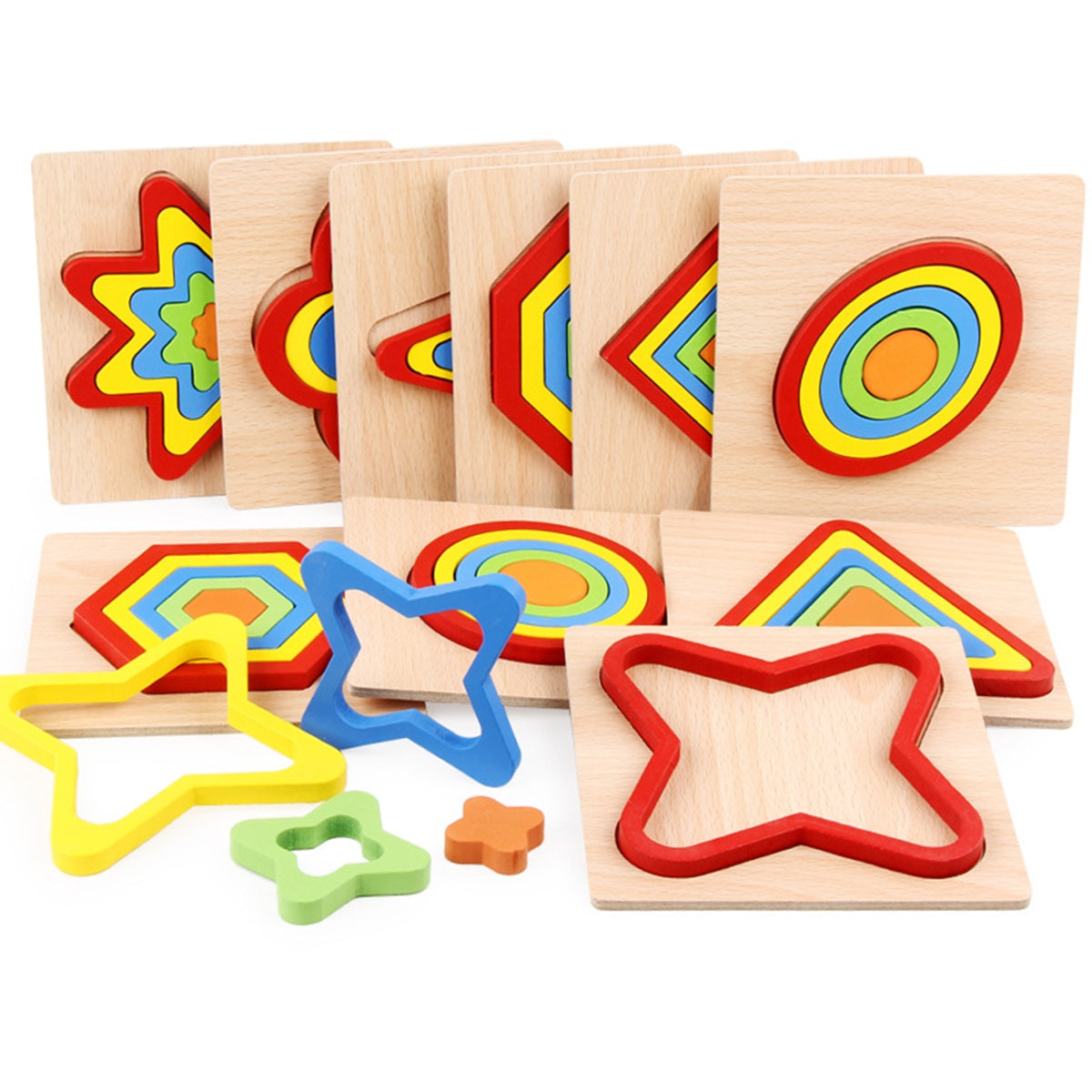 Wooden Colorful  Blocks (3 shapes)