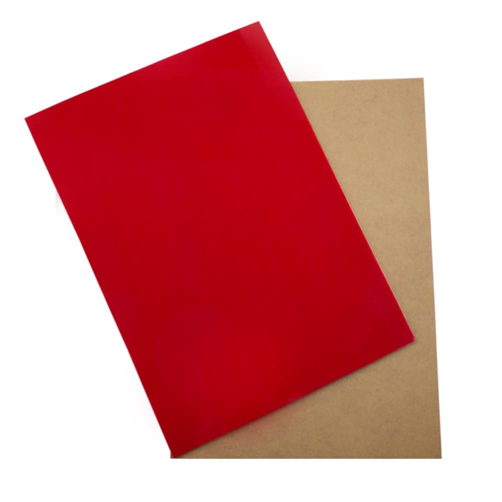 Red  2mm Clear Acrylic Sheet 8x12 Inches