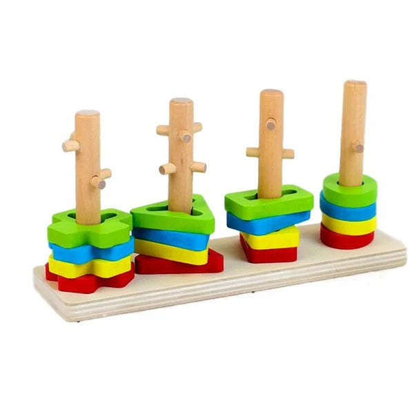 Wooden Four Set Columns (Sorting Shape Toy)